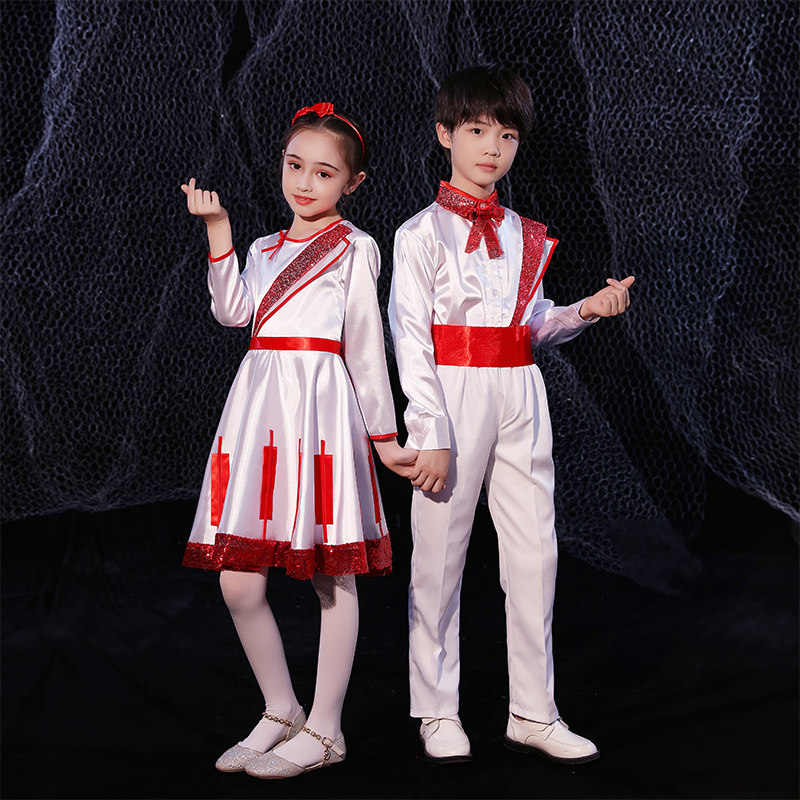 国庆儿童合唱服演出服男女童礼服少儿大合唱团小学生朗诵表演服装