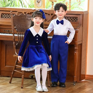 国庆儿童合唱演出服中小学生大合唱团朗诵比赛服装男女童主持礼服
