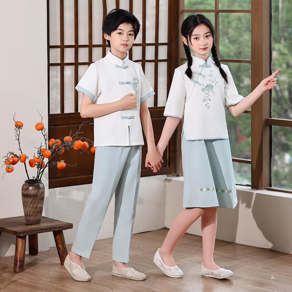 儿童国学汉服学生装合唱朗诵演出