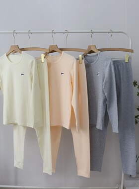 纯棉家居服套装~ 男女中大童保暖内衣秋衣秋裤套装 弹力大150-175