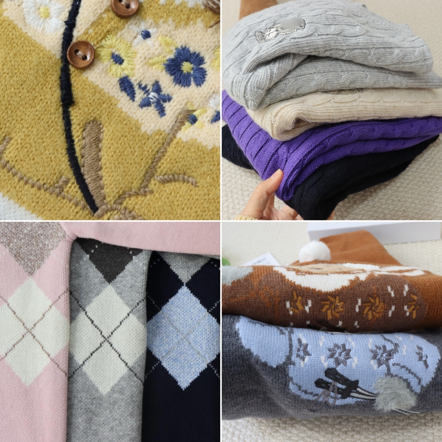 少女可爱卡通毛衣~25冬季滑雪毛衣学院风 成人大童初高中亲子款