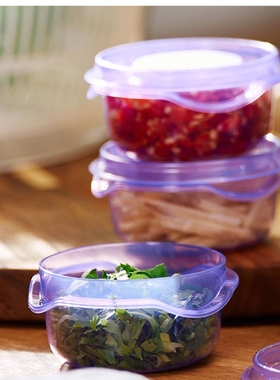 pruta普塔附盖食品盒小号迷你塑料盒子淡紫色