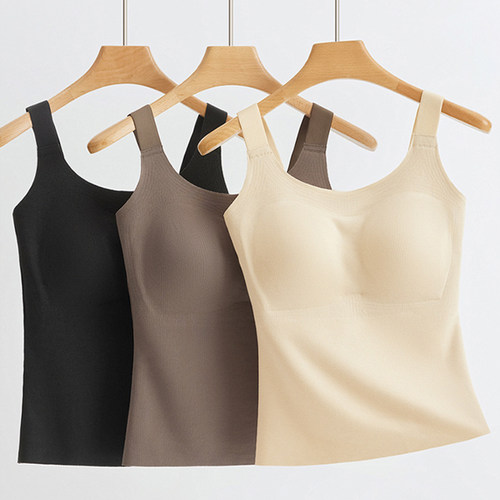 大码加绒女士保暖背心可调节肩带