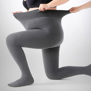 加绒加厚棉 女灰色加肥加大200斤不掉裆春秋冬季 打底裤 袜胖mm大码