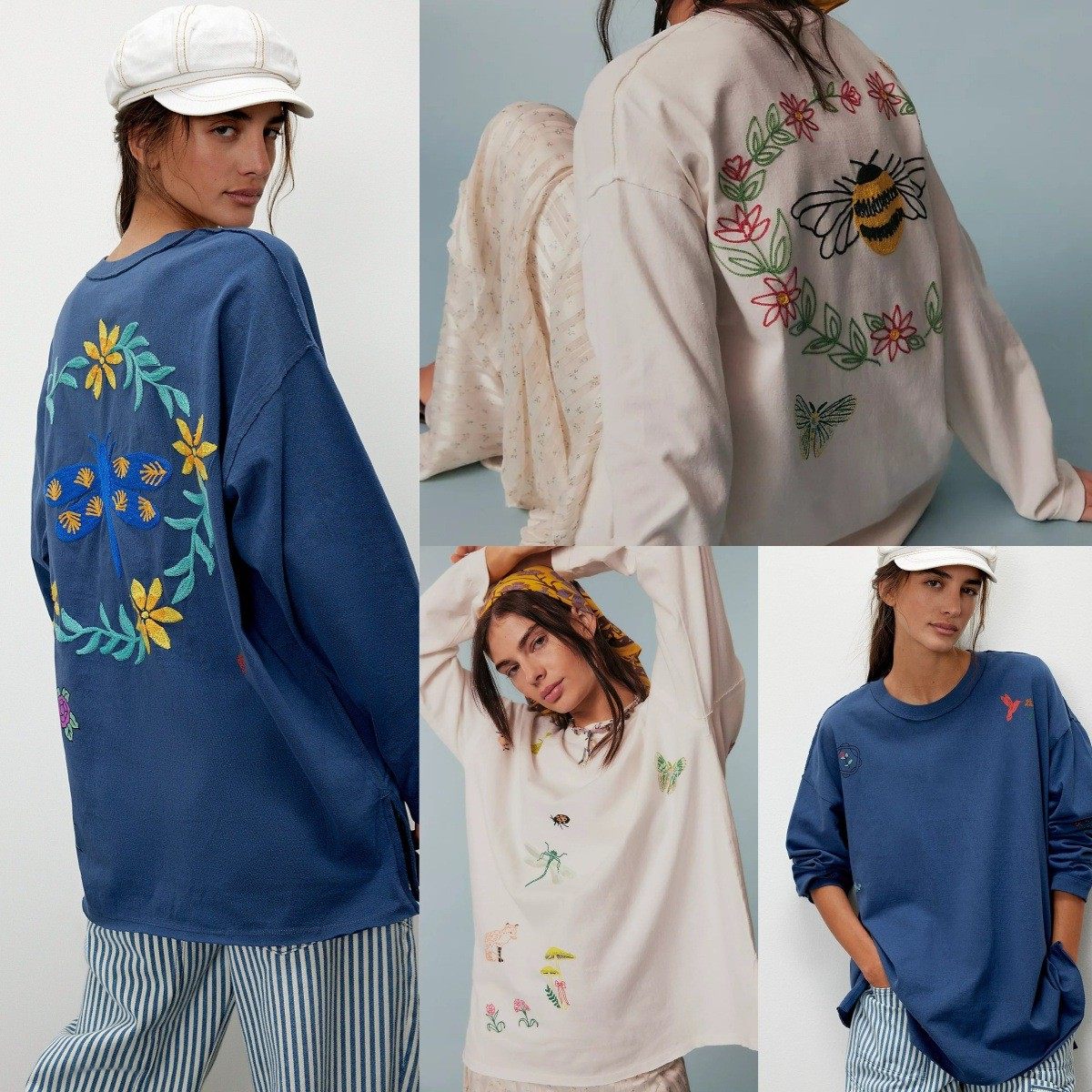 亚马逊秋冬新款跨境欧美女装刺绣针织套头卫衣休闲宽松上衣女,个性定制/设计服务/DIY,连衣裙加工定制,淘宝优惠券,粉丝福利购,淘宝优惠卷