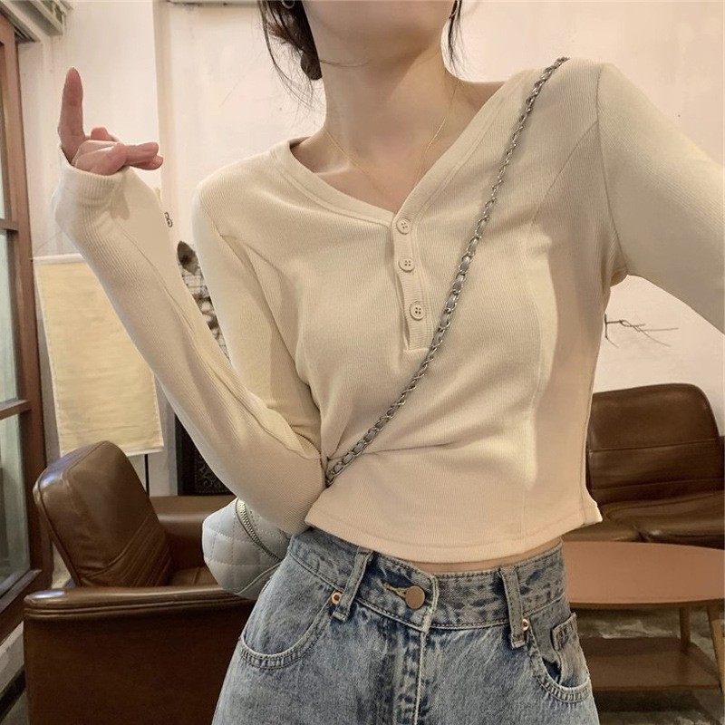 欧美风短款小个子恤长袖女秋季百搭修身内搭领打底小衫纯色上衣,个性定制/设计服务/DIY,连衣裙加工定制,淘宝优惠券,粉丝福利购,淘宝优惠卷