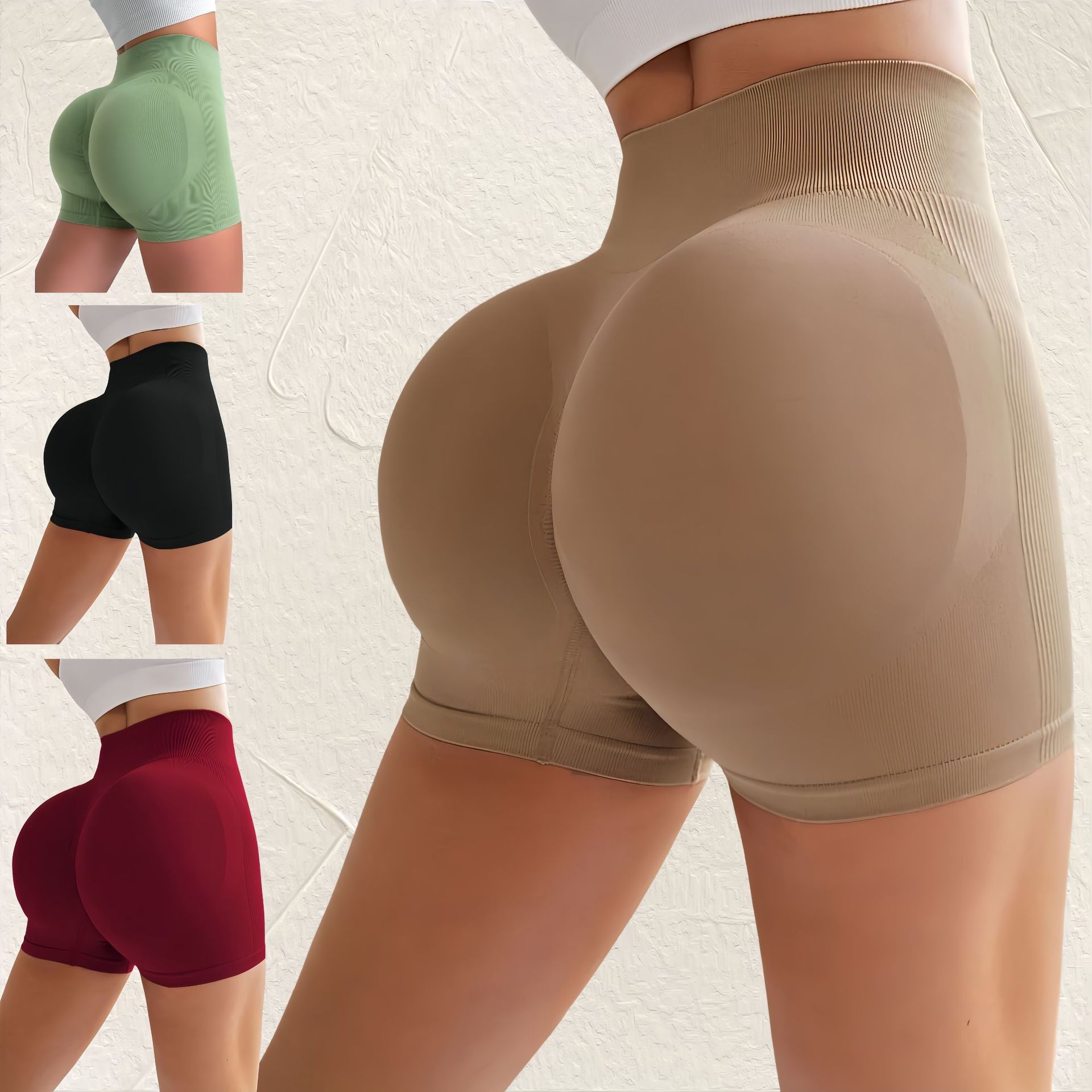 跨境爆款紧身高腰性感蜜桃速干透气瑜伽裤女跑步运动健身三分短裤,个性定制/设计服务/DIY,连衣裙加工定制,淘宝优惠券,粉丝福利购,淘宝优惠卷