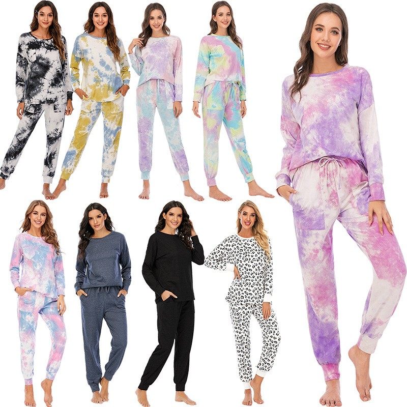 亚马逊春夏新款家居服扎染女式长袖长裤套装休闲女装睡衣,个性定制/设计服务/DIY,连衣裙加工定制,淘宝优惠券,粉丝福利购,淘宝优惠卷