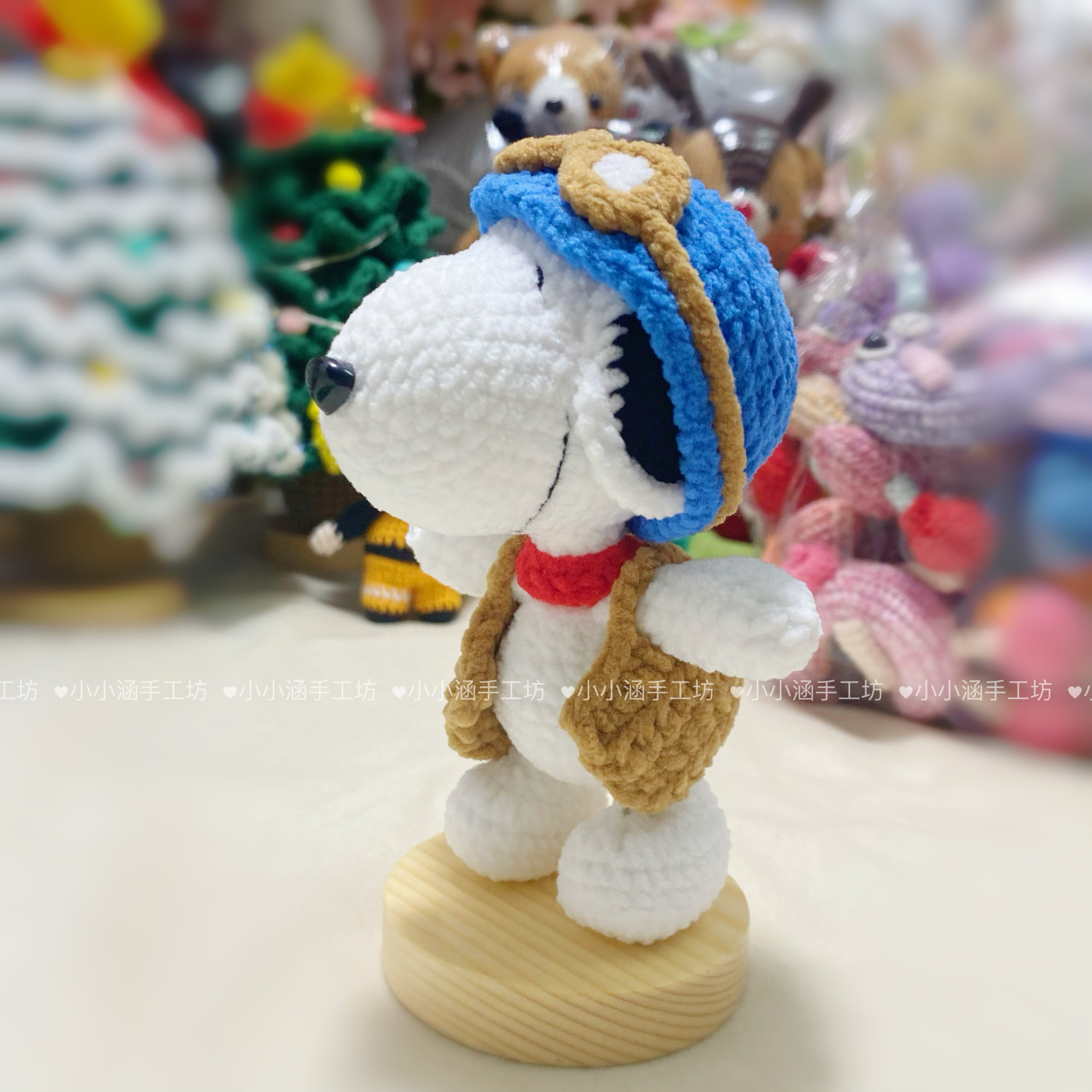 手工DIY毛线编织钩织成品史努比玩偶钥匙扣包挂件毛绒娃娃送女友