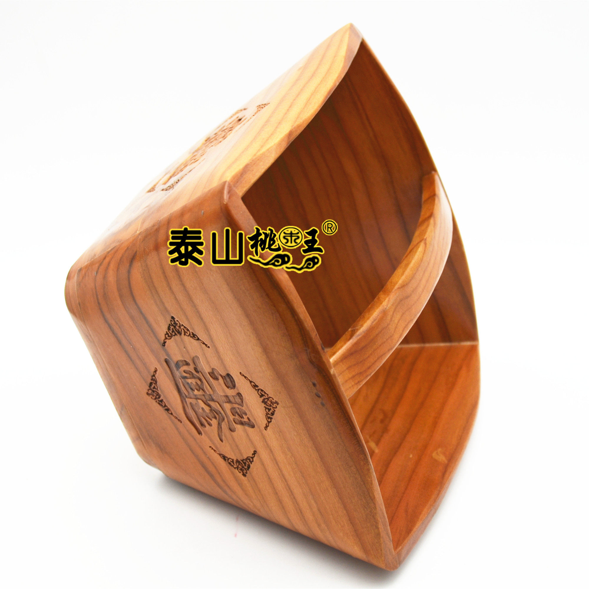 风水摆件 桃木摆件 桃木米斗木斗日进斗金 进宝木质摆件 居家摆件