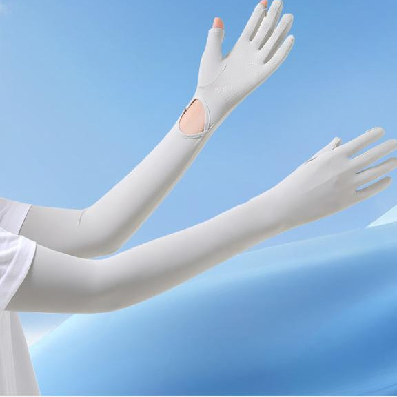 防晒手套袖套冰袖新款冰丝女士夏日遮阳手臂宽松薄款开车一体式
