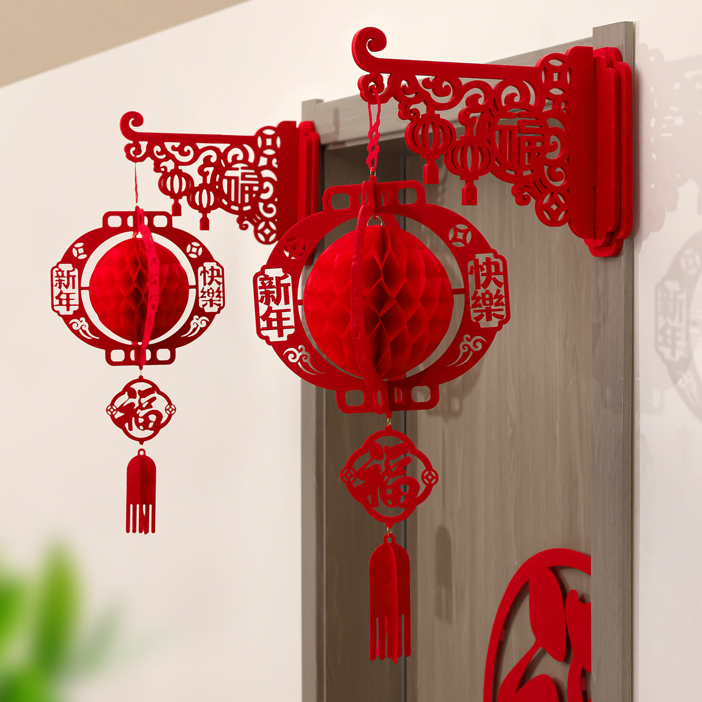 新年福字挂饰2026新款马年灯笼挂件装饰春节商场教室元旦氛围布置