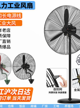 工业电风扇大风量强力落地扇大功率摇头除甲醛工厂地挂壁挂牛角扇