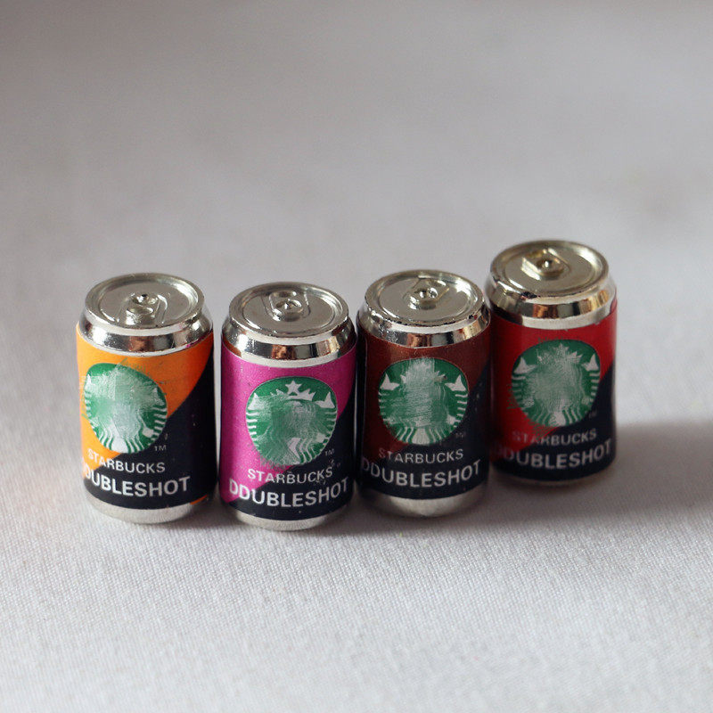 dollhouse娃娃屋迷你摩卡咖啡易拉罐装 微缩食玩场景 diy手工模型