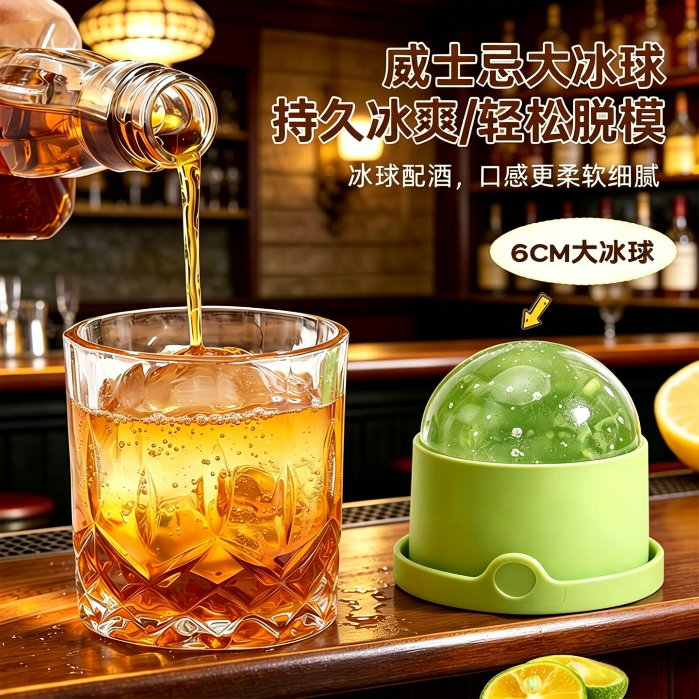 食品级大冰球模具制冰神器威士忌家用冻冰块球形大号硅胶圆形冰格