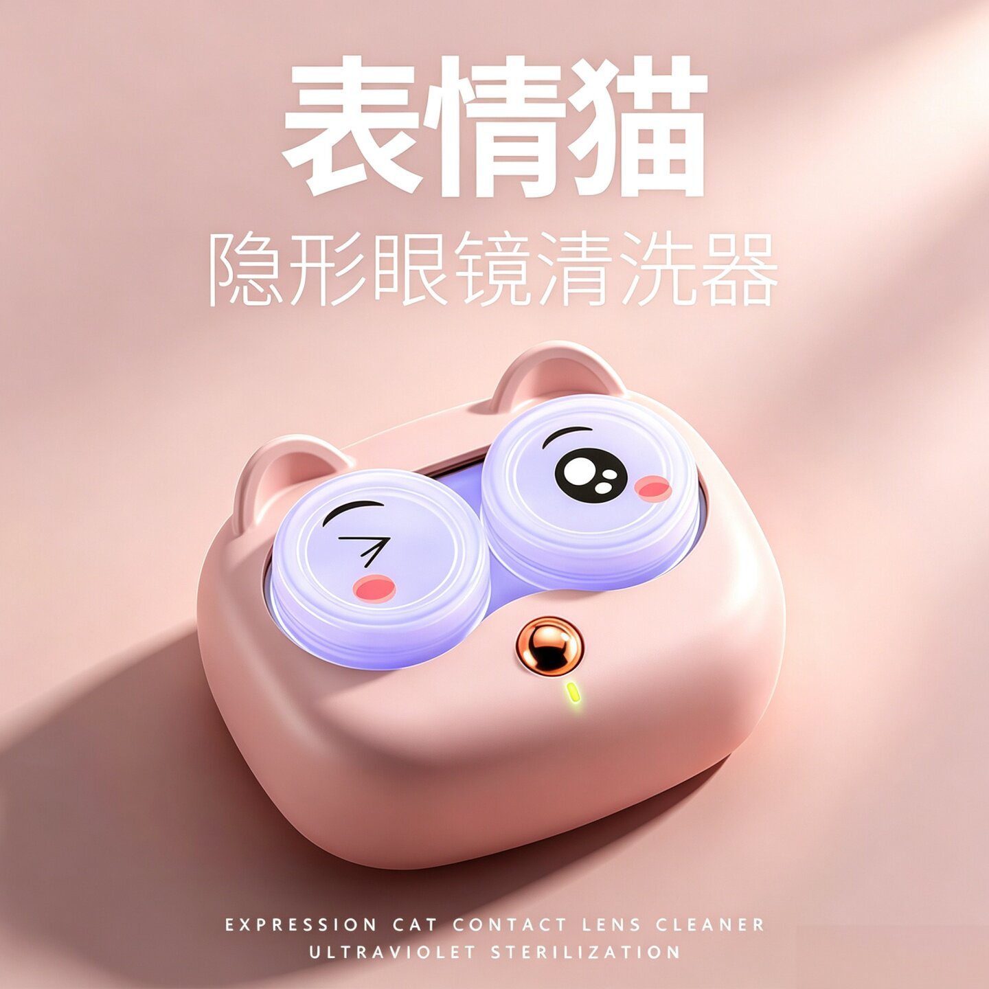 萌猫隐形眼镜清洗盒电动美瞳自动