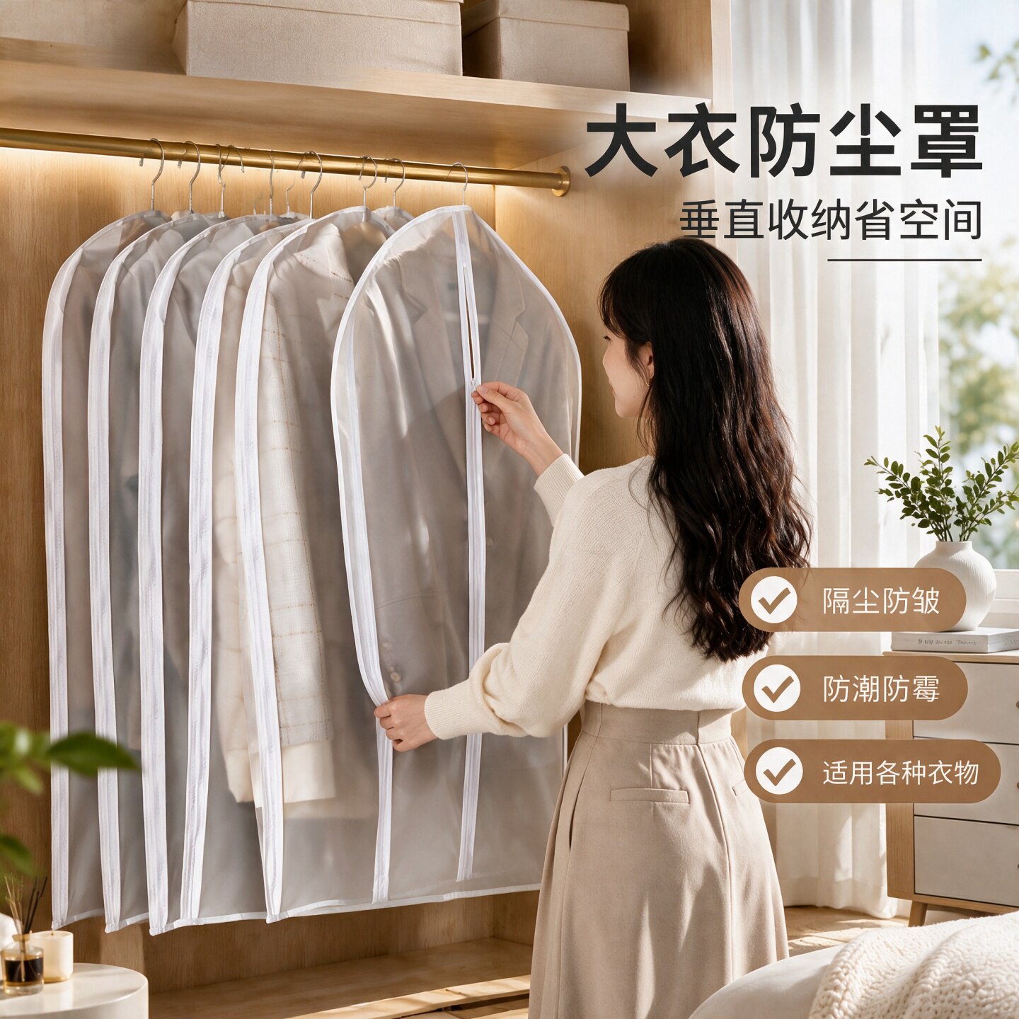 家用衣服防尘罩透明防尘袋