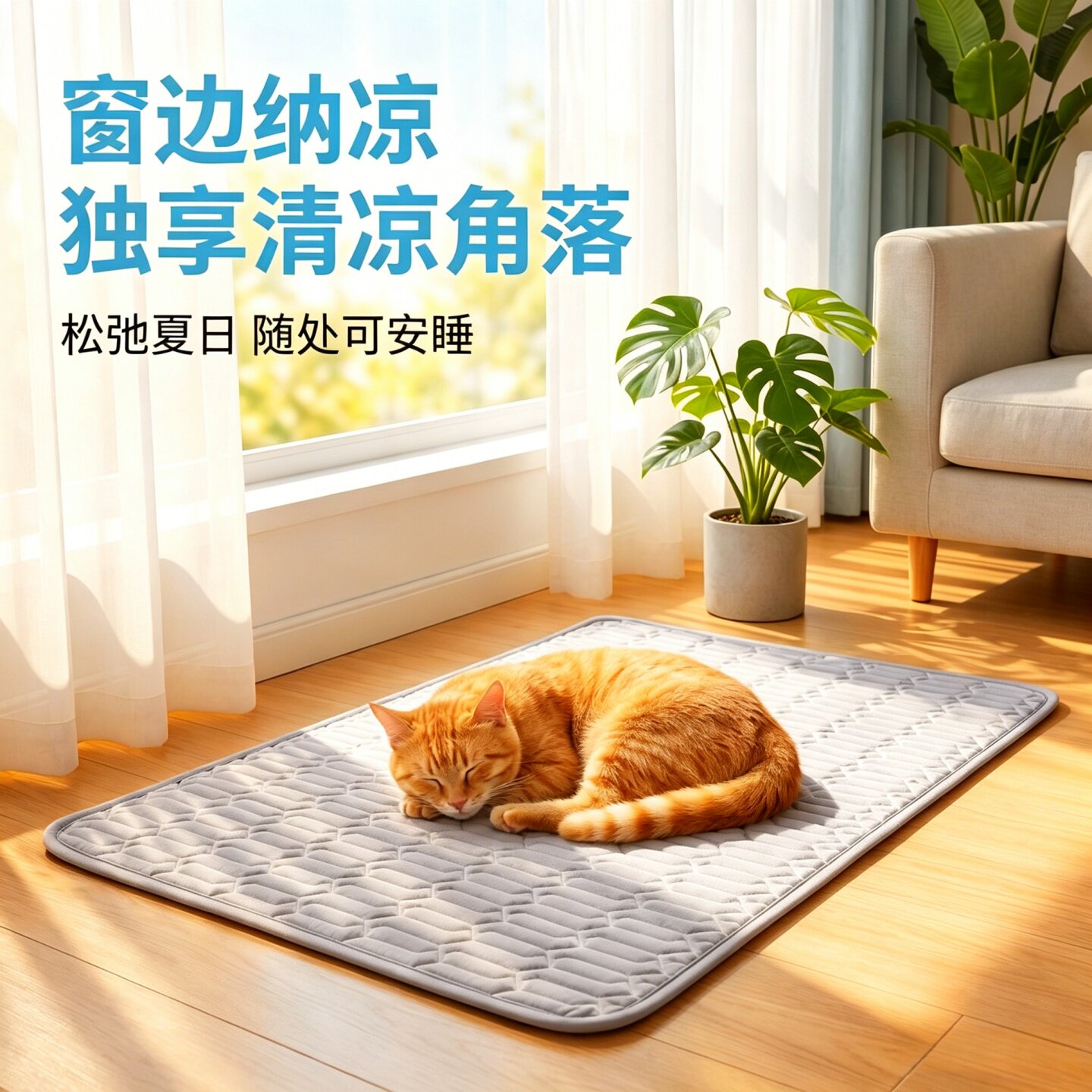 猫窝夏天冰丝宠物垫子猫咪睡觉狗窝狗狗防滑通用不沾毛狗狗凉席垫