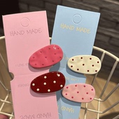 日韩简约波点小水滴鸭嘴夹ins简约百搭刘海边夹小众可爱风发夹女