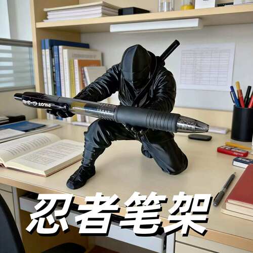 忍者3D打印笔架笔筒摆件