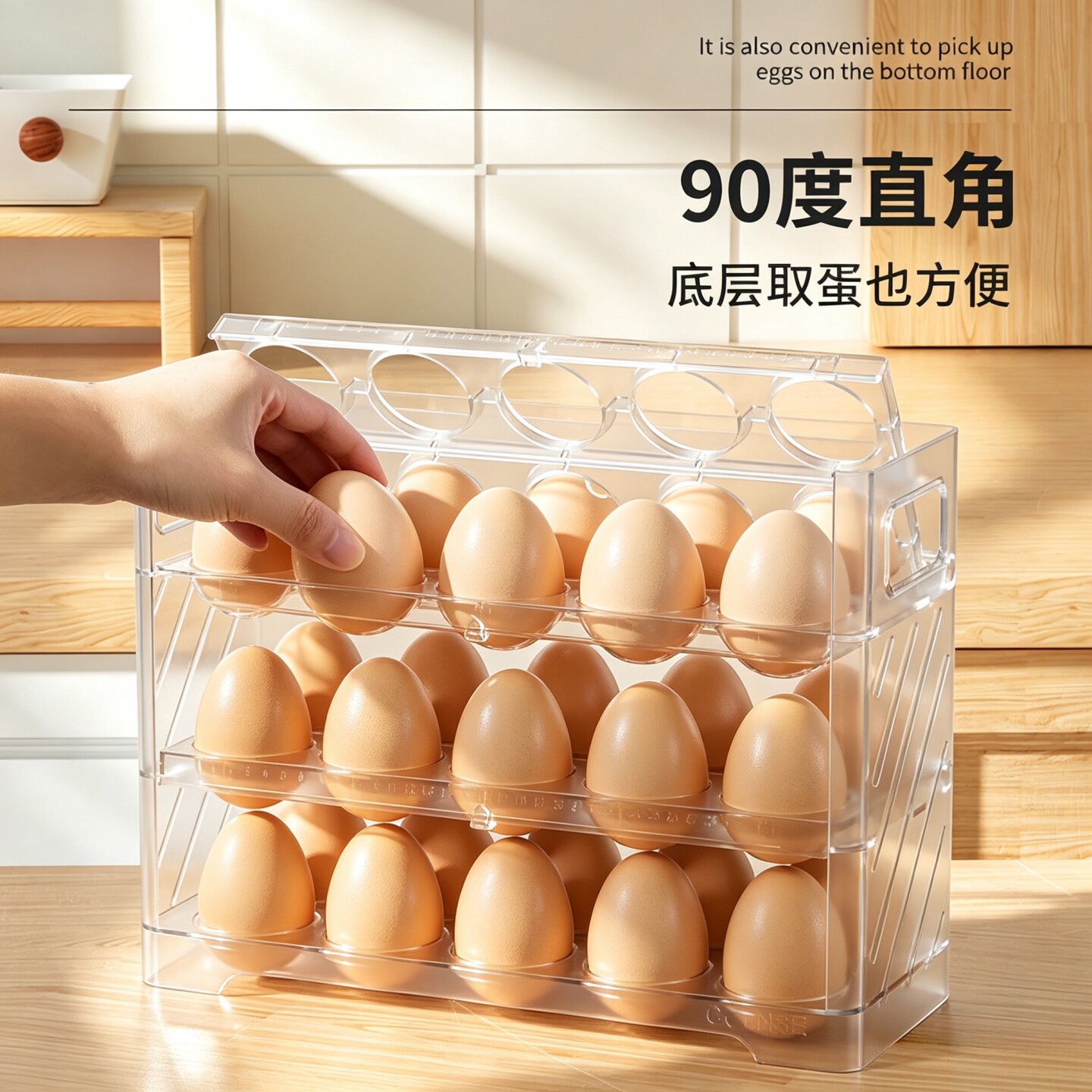 鸡蛋收纳盒抽屉式侧门专用鸡蛋架