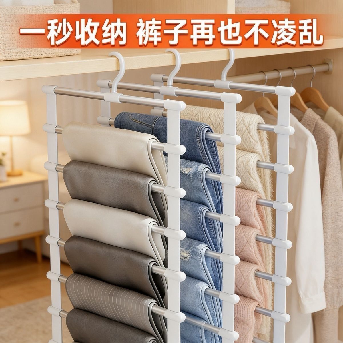 多功能多层魔术裤架衣柜收纳神器