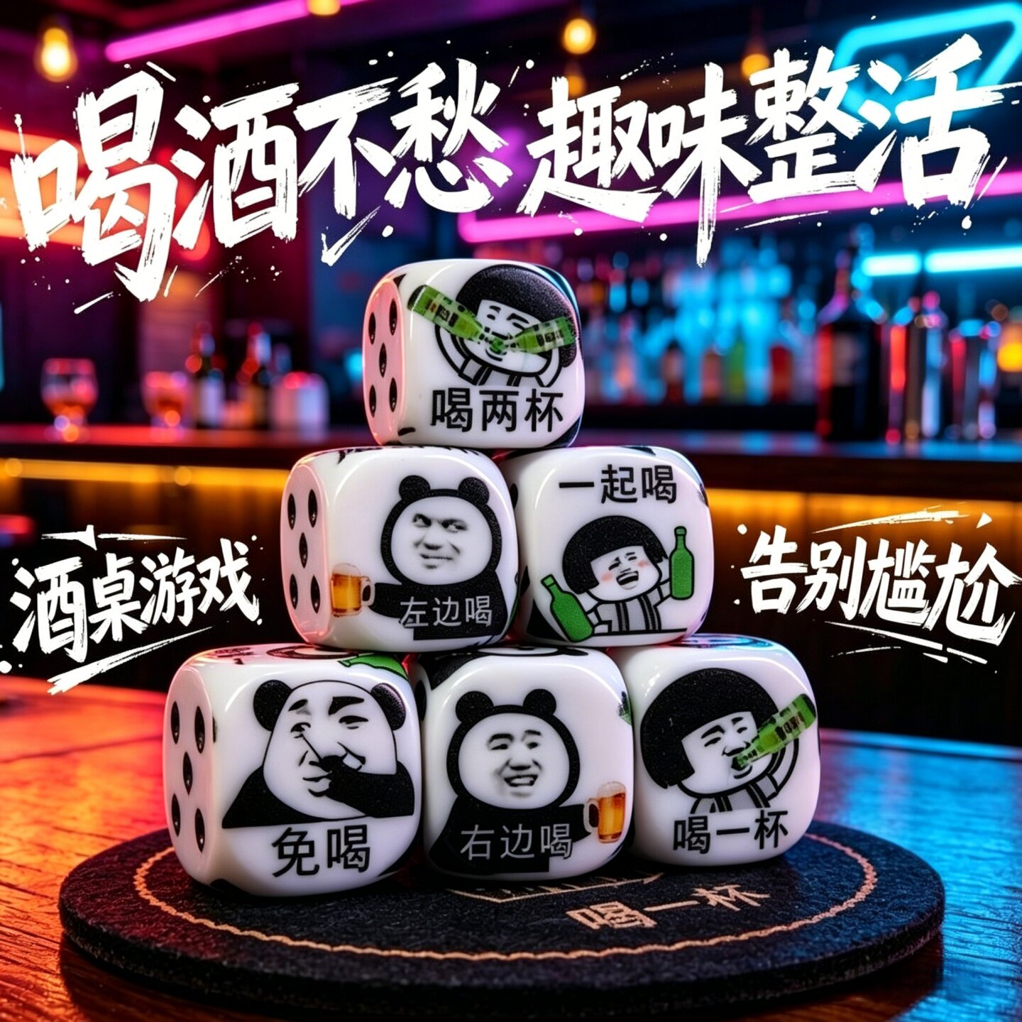 喝酒骰子剧本筛子大号酒吧酒令色子游戏整蛊道具娱乐玩意ktv适用
