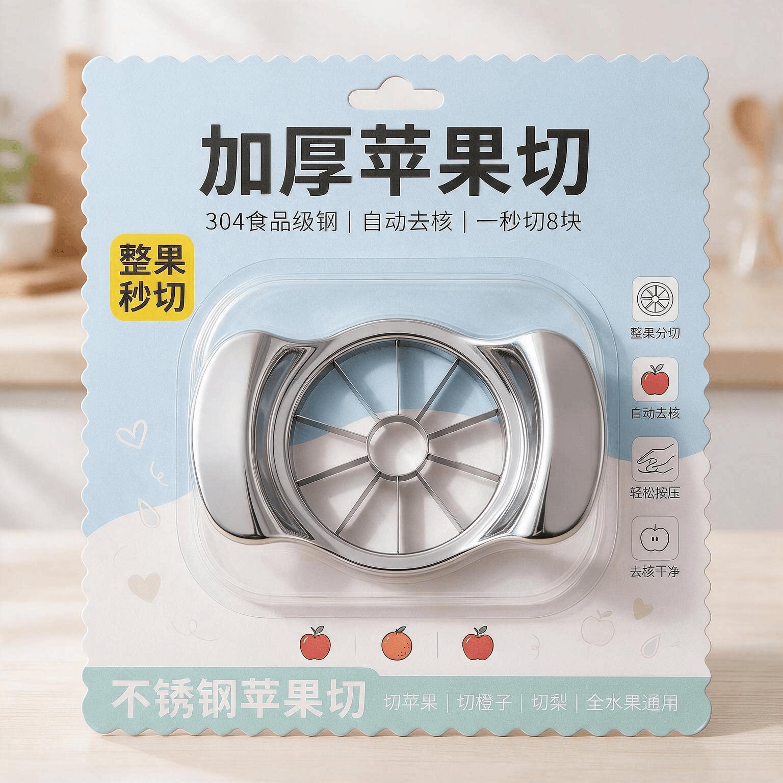 不锈钢苹果去核切片分割器