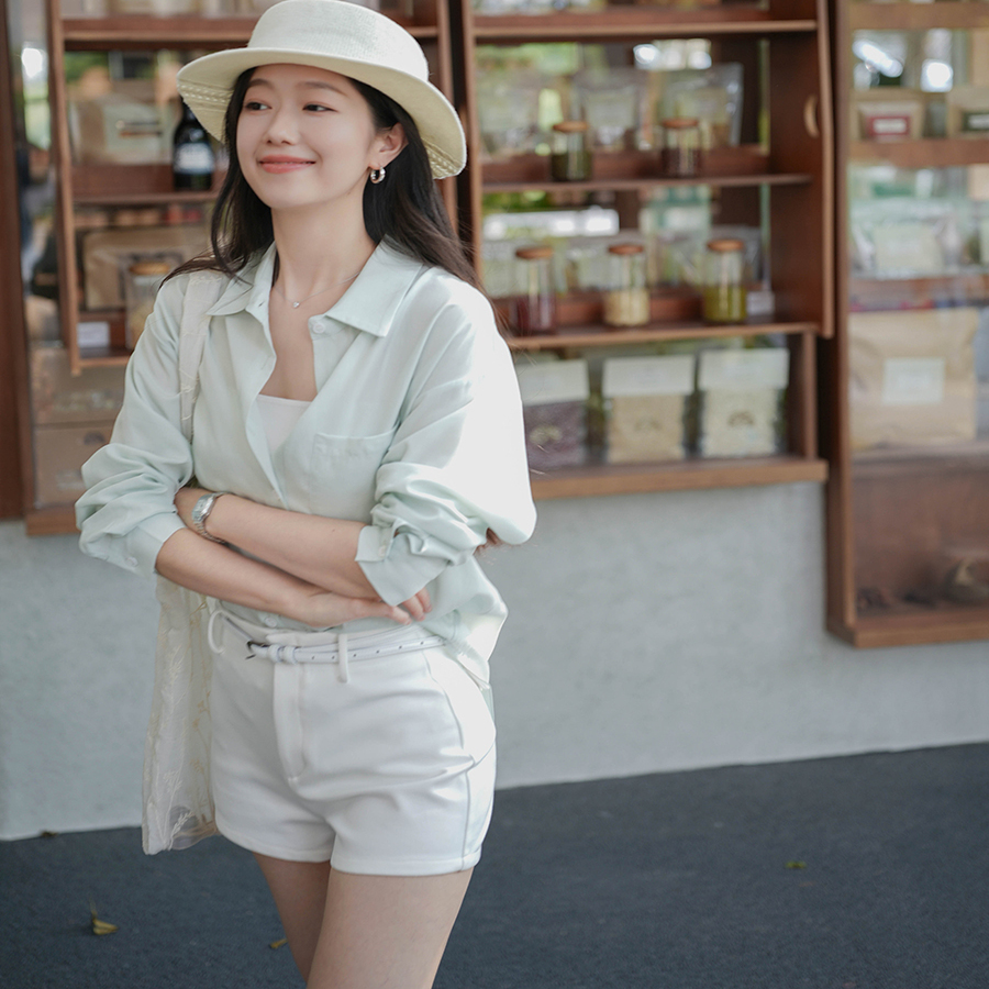 百搭显瘦防晒垂感透气天丝衬衫