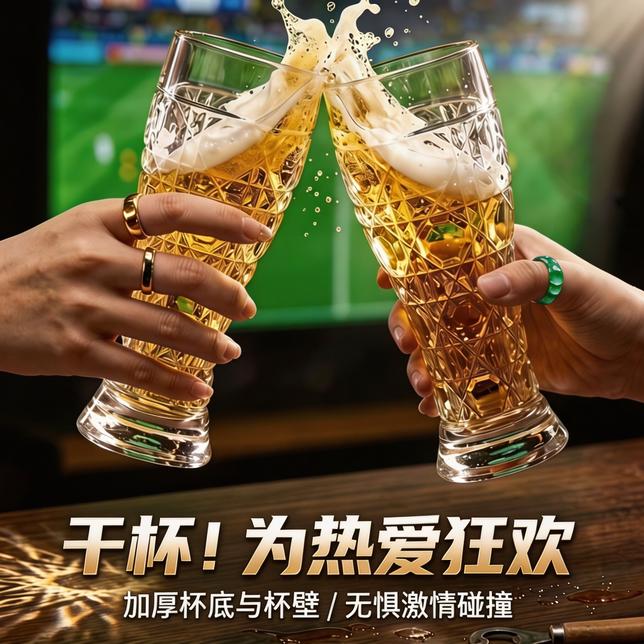 啤酒杯高档精酿杯雕花加厚扎啤杯