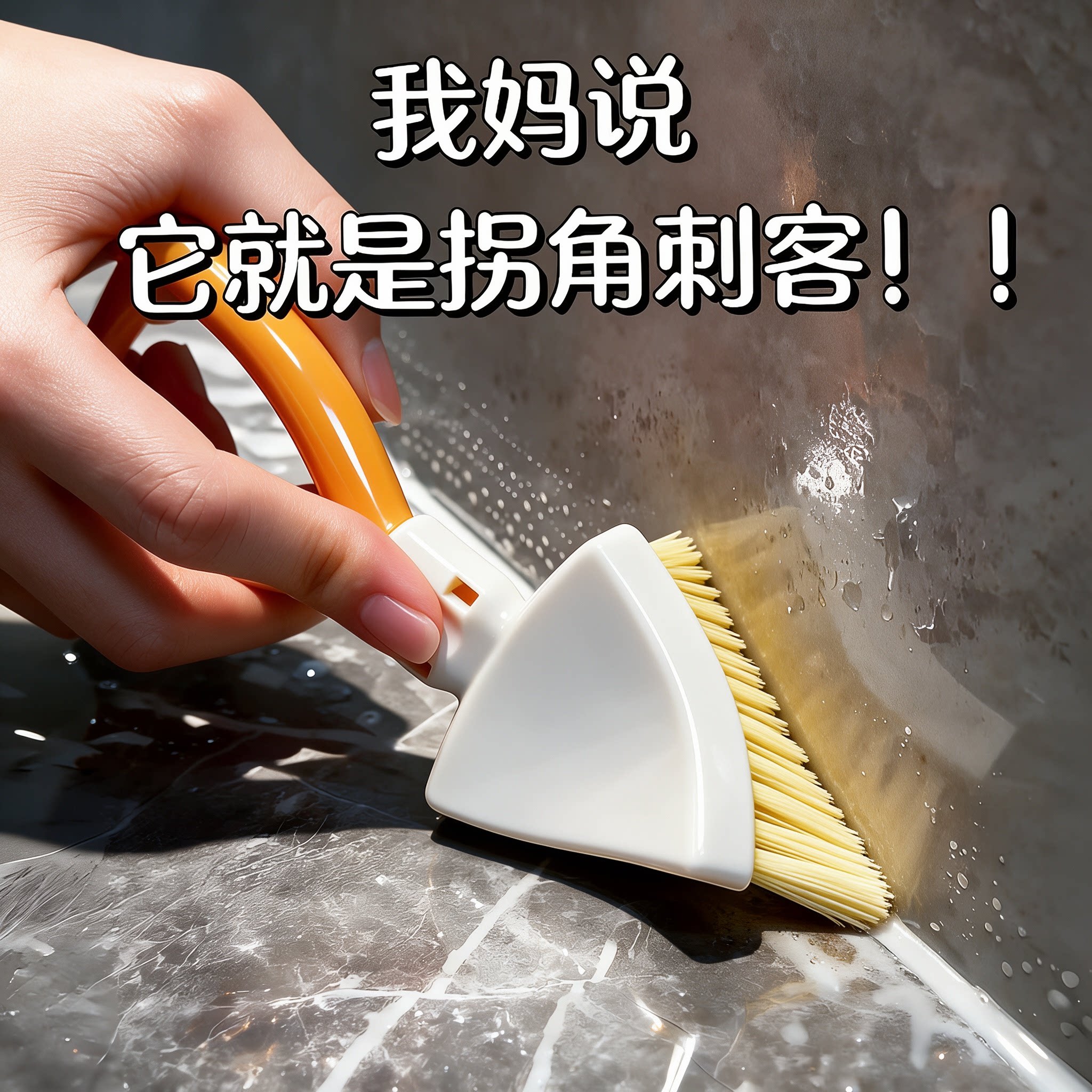 三角刷厨房水槽缝隙刷可折叠家用多功能清洁刷头小清洗刷清洁神器