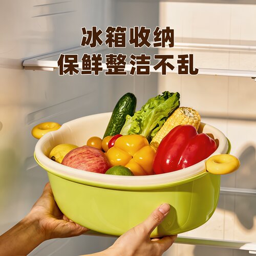 家用双层洗菜盆沥水篮快速沥水