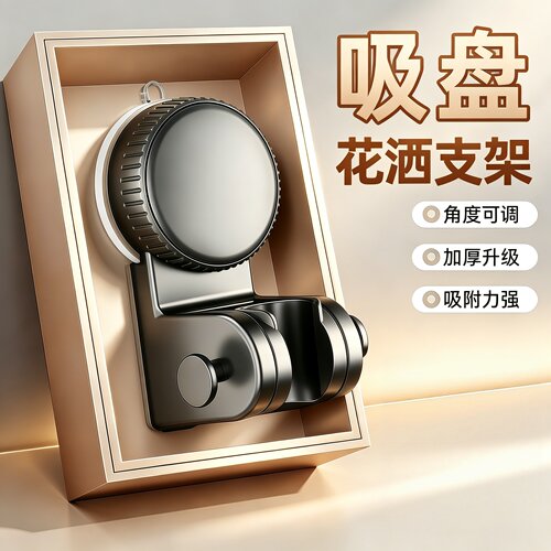 免打孔吸盘花洒支架可移动调节