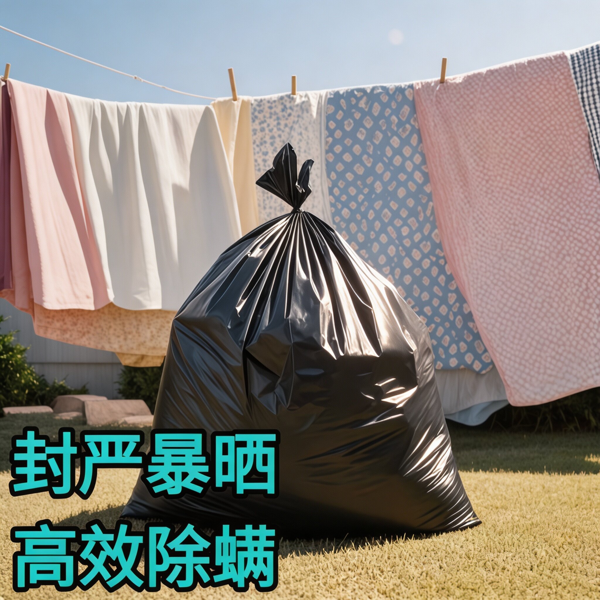 超大黑色晒被子塑料袋加厚除螨晒被神器搬家打包收纳袋防尘垃圾袋