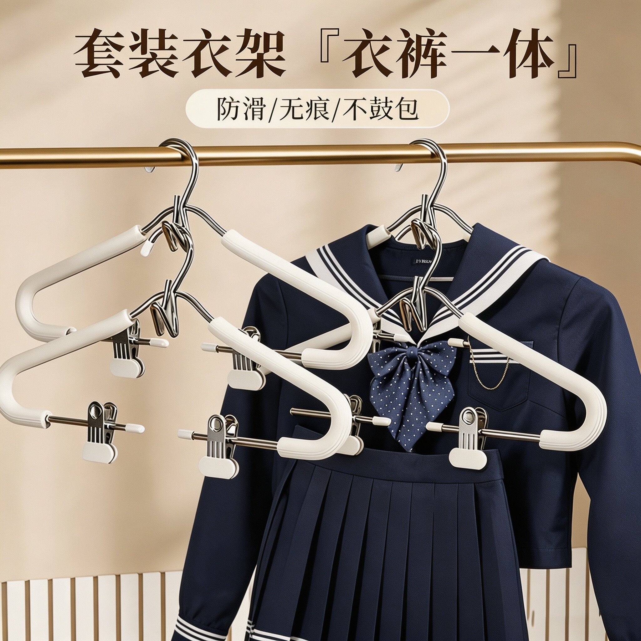 连体海绵防滑无痕带夹衣架