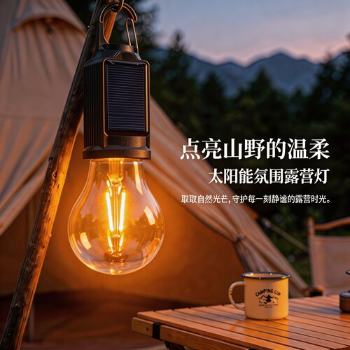 太阳能充电复古露营应急帐篷灯