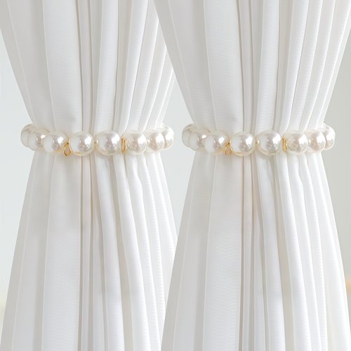 珍珠窗帘绑带一对装磁吸扣环