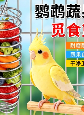 宠物喂食用具鹦鹉玄凤虎皮小鸟水果叉蔬菜苹果鸟用喂食器悬挂进食