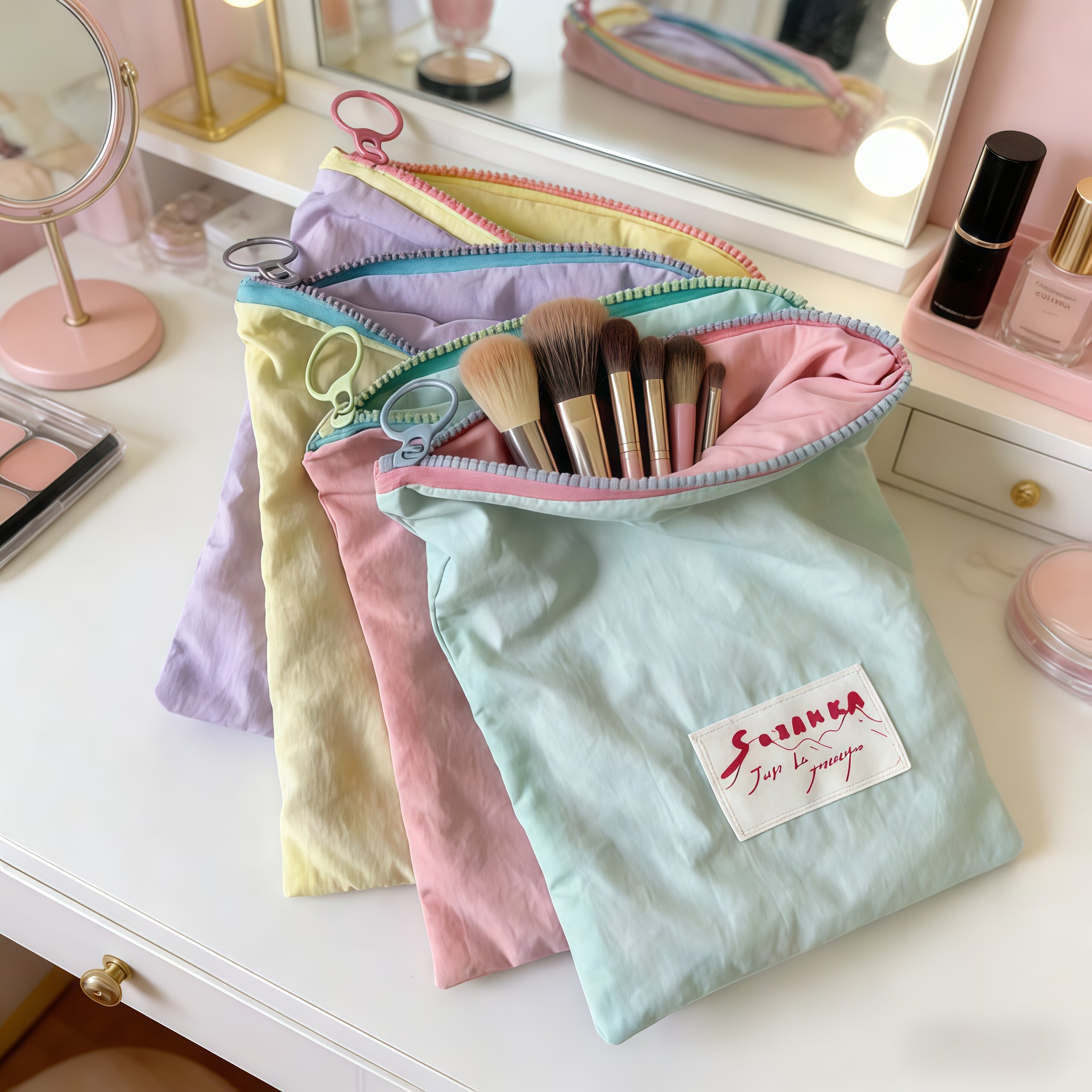 马卡龙收纳包韩版ins风撞色薄款零钱包外出便携撞色零钱收纳袋子