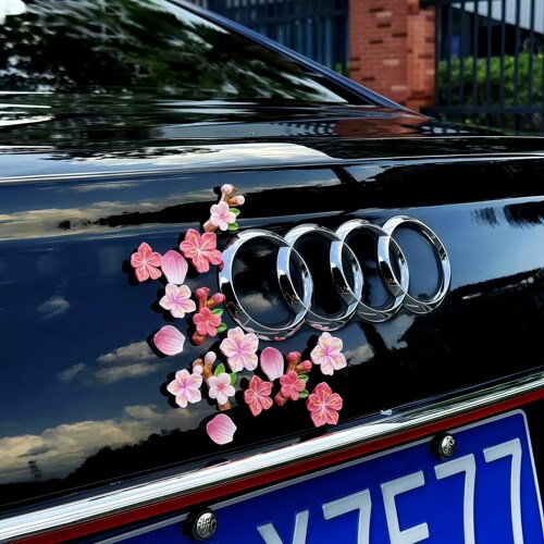 汽车电动车仿真桃花3D立体装饰