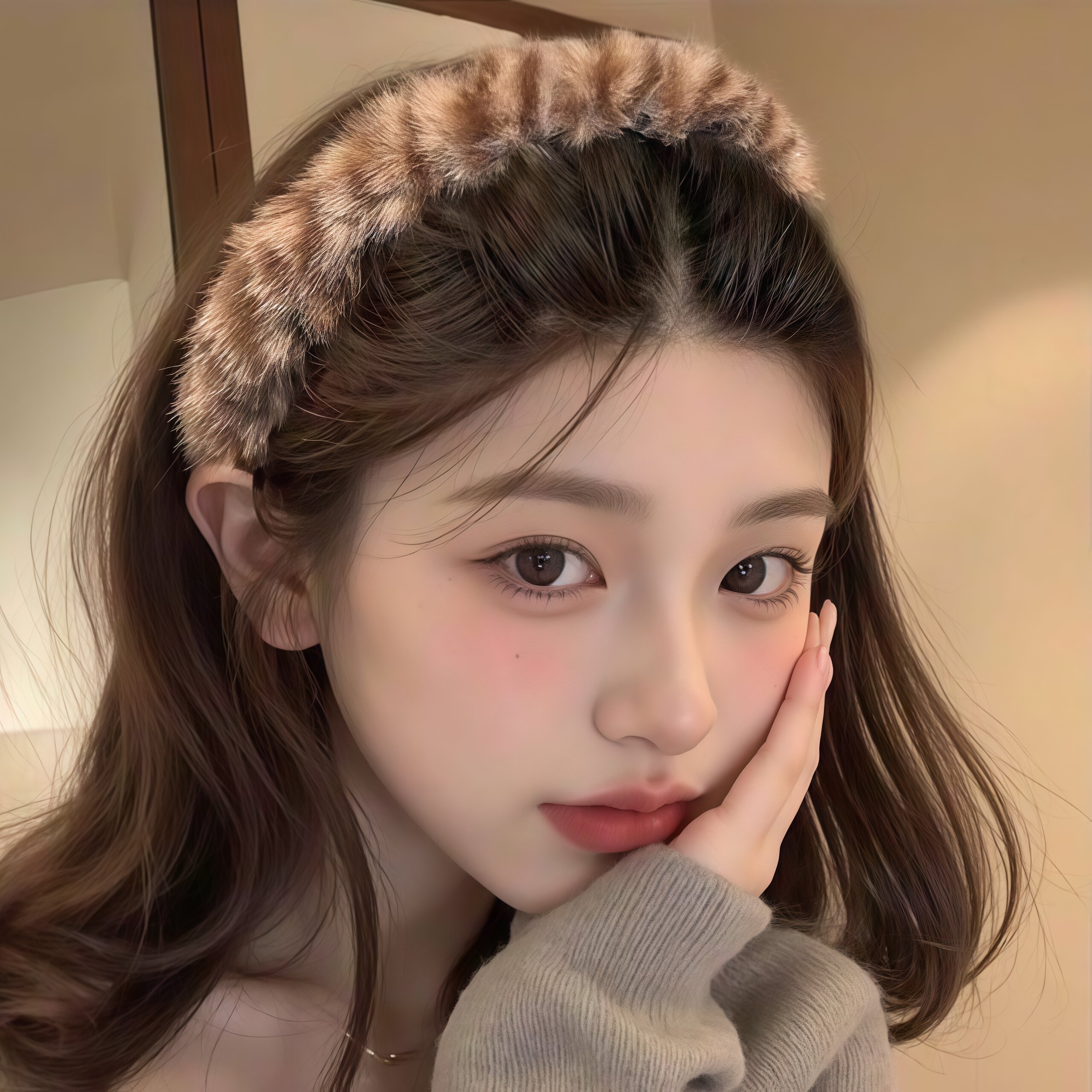 高颅顶韩系复古豹纹带齿毛绒发箍女防滑洗脸发卡化妆发饰头箍秋冬