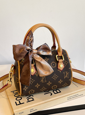 路易CITEX LV官方旗舰店今年流行波士顿老花枕头包女2024新款夏天