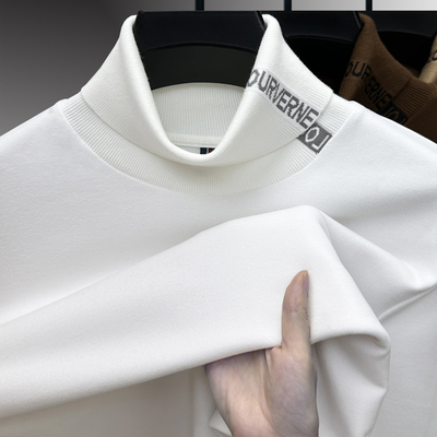 德绒高领长袖T恤男双面绒打底衫