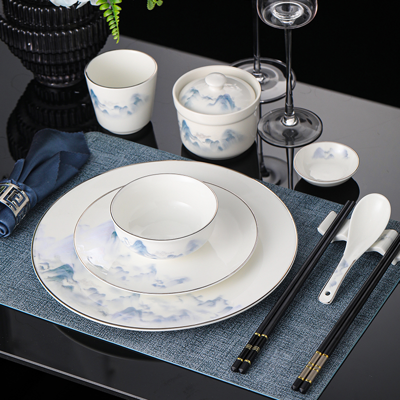 高档陶瓷餐具套装酒店摆台
