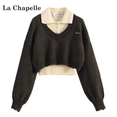 拉夏贝尔假两件毛衣针织