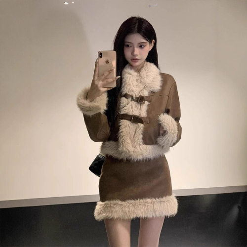 秋冬季新款女装韩剧小香风美拉德穿搭盐系轻熟冬裙夹棉两件套装裙