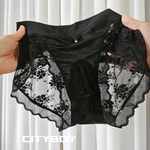 男款蕾丝花边网纱透气短裤