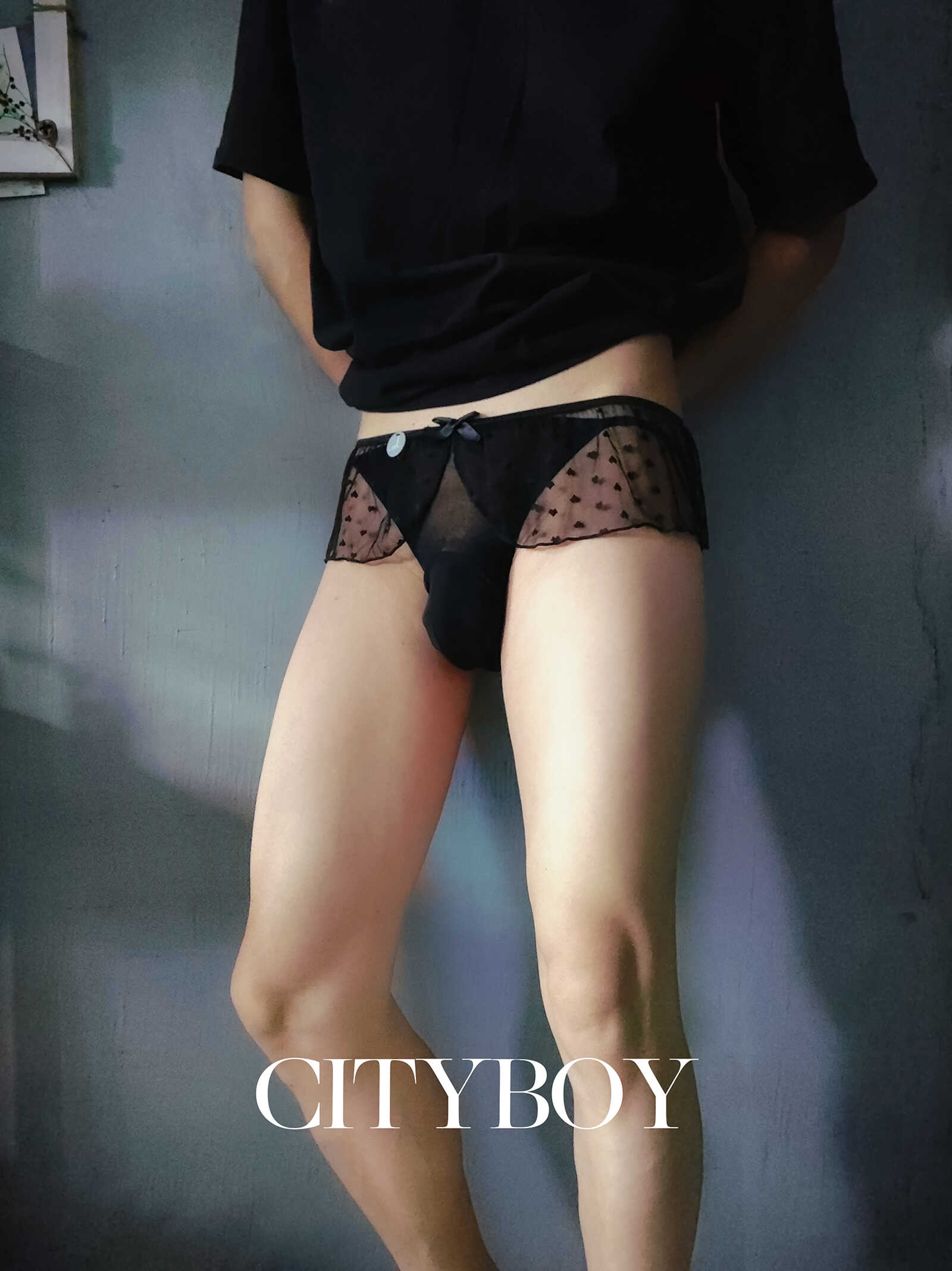 2024夏【日系波点】男士性感包臀薄网纱透明三角低腰囊袋透视内裤