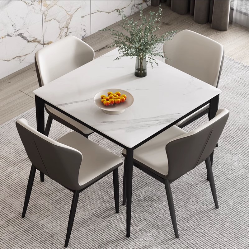 优选新现代简约正方形岩板餐桌z家用公寓四方桌餐厅小户型吃饭方