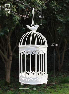 新款欧式田园铁艺鸟笼装饰品美式创意F套三多肉花架花盆摆件婚庆